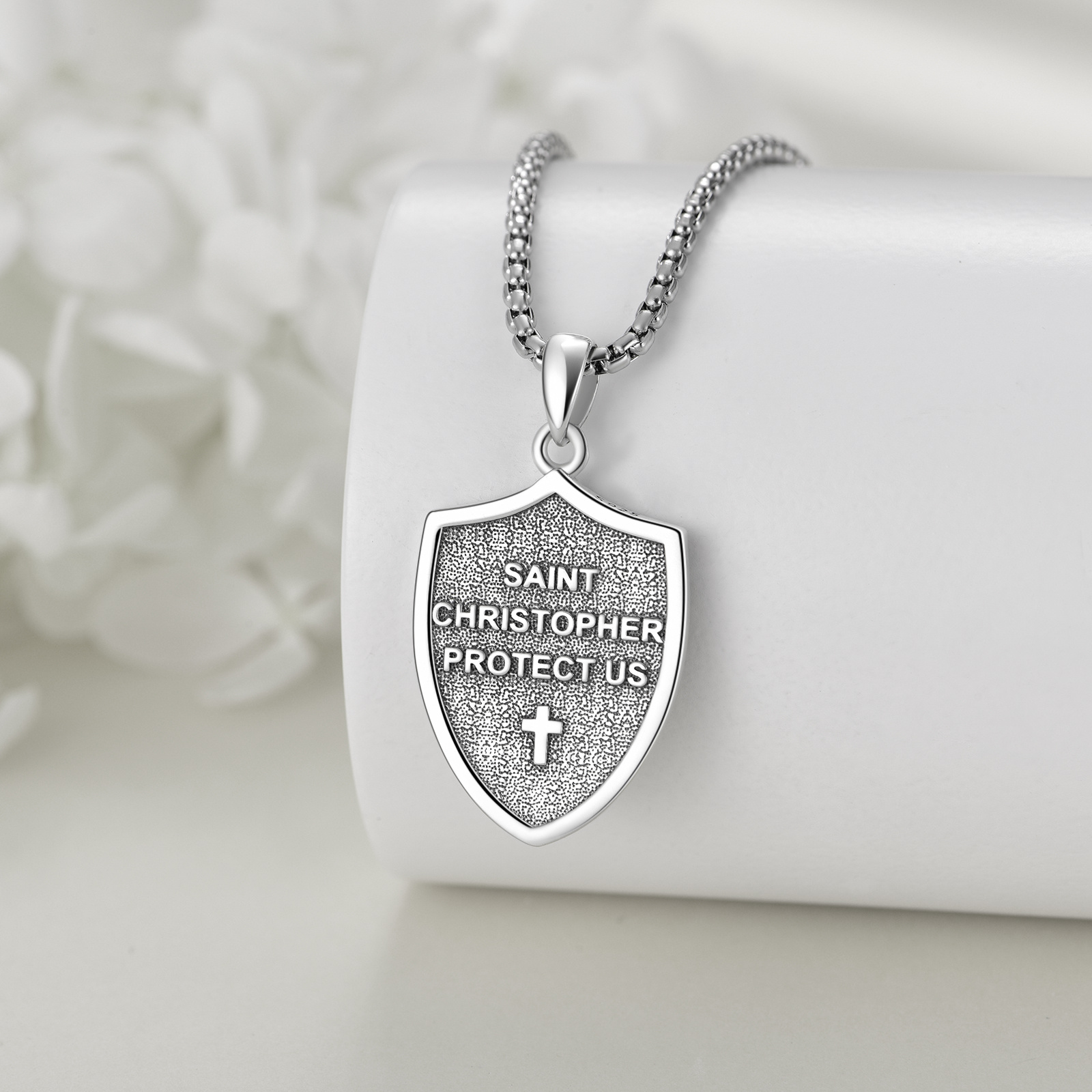 925 Sterling Silver Saint Christopher Necklace, Meaningful Gift
